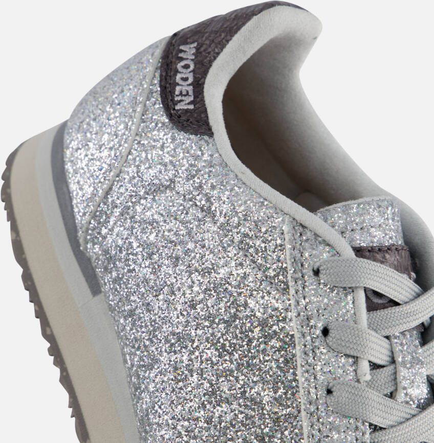 Woden Ydun Icon Sneakers glitter grijs Textiel