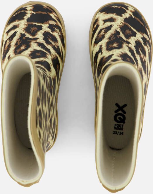 XQ Footwear Leopard Regenlaarzen beige