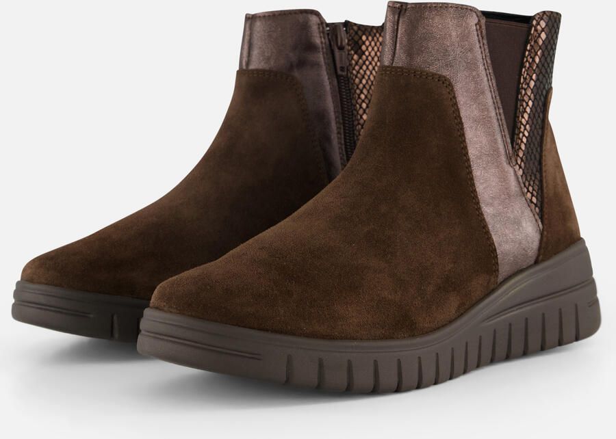 Feyn Enkellaarsjes bruin Suede