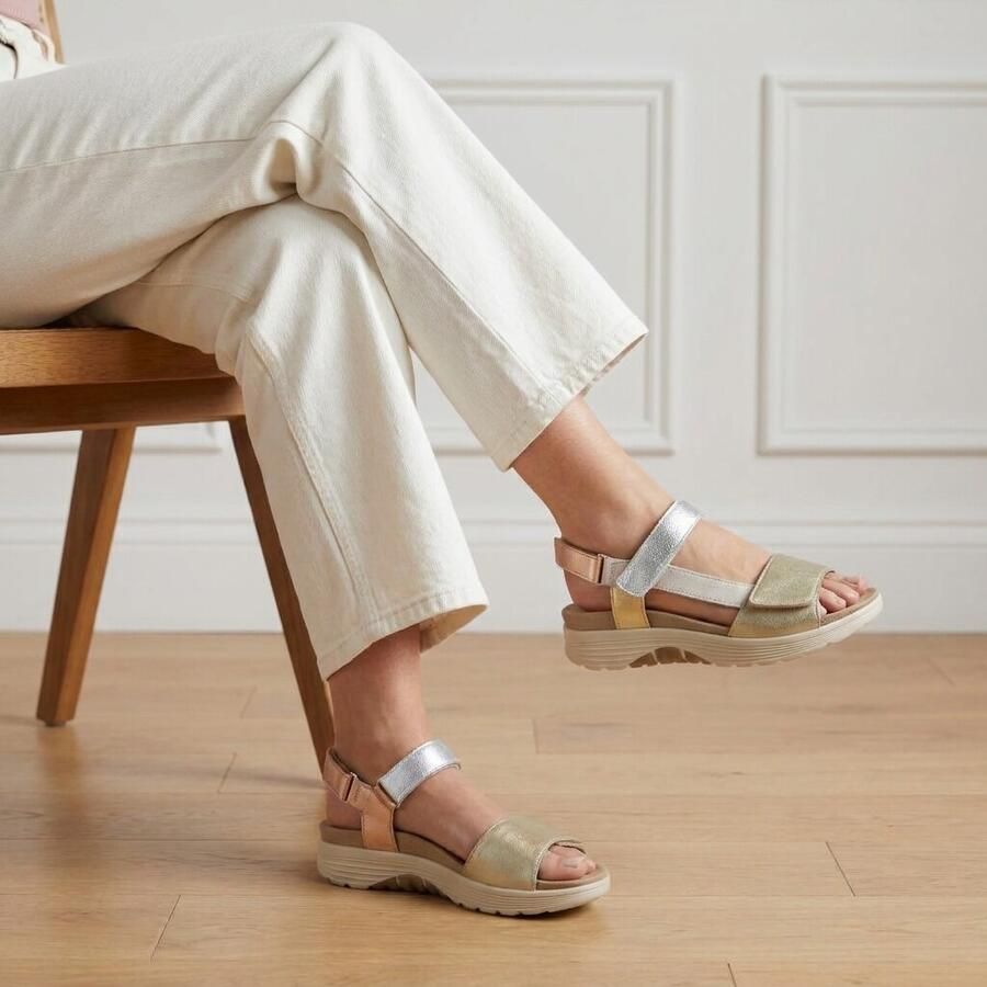 Feyn Sandalen goud Leer