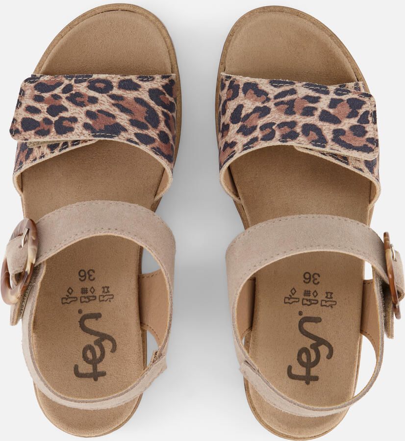 Feyn Sandalen Panterprint beige Leer - Foto 2