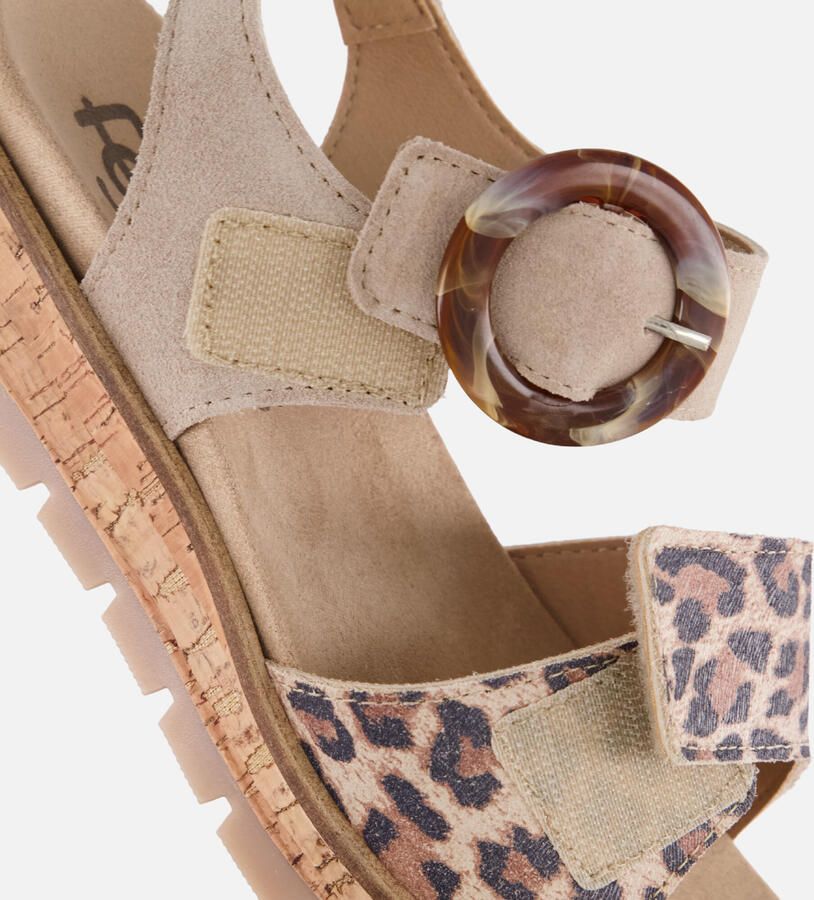 Feyn Sandalen Panterprint beige Leer - Foto 3