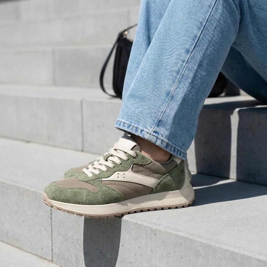Feyn Sneakers groen Suède - Foto 2