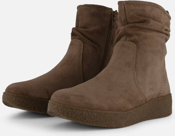 Feyn Marina Enkellaarsjes taupe Suede