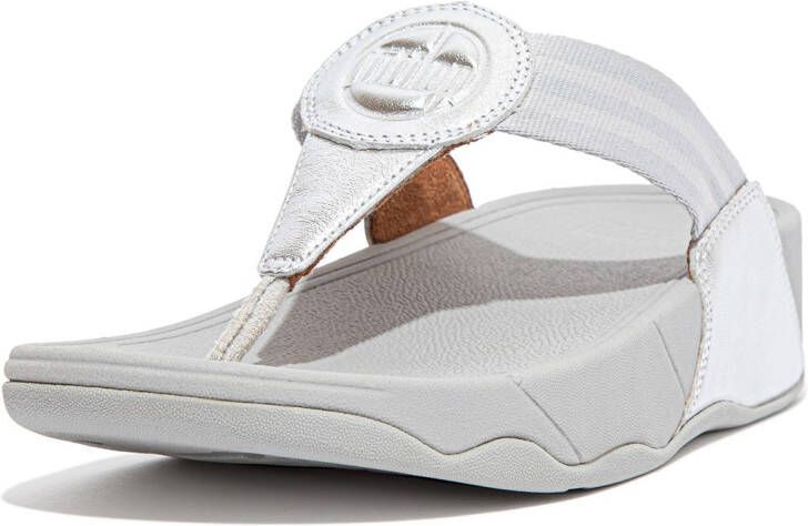 FitFlop Walkstar Toe post Wide Fit Webbing ZILVER