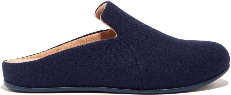 Fitflop™ FitFlop Chrissie II Haus Felt Pantoffels Sloffen BLAUW