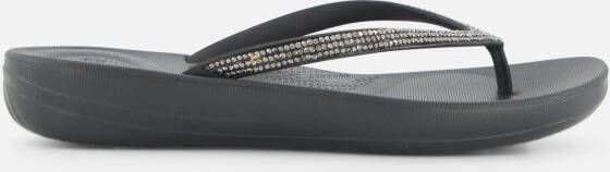 FitFlop iQushion Sparkle Slippers zwart Textiel
