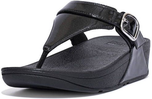 FitFlop Damesschoenen Lulu Glitter Adjustable Toe Post Sandals All Black