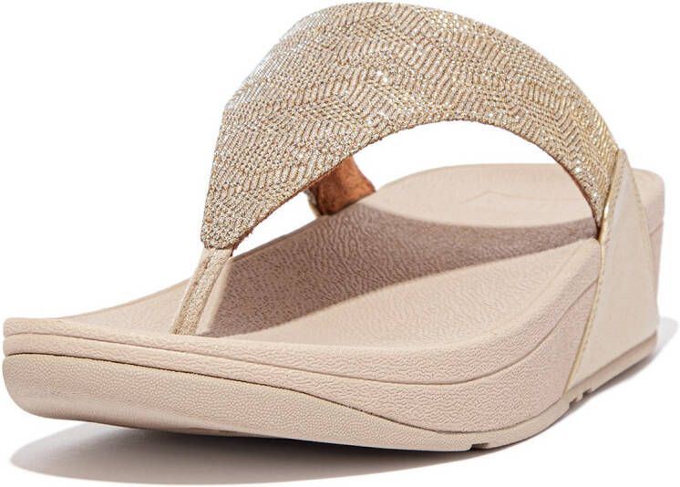 FitFlop Lulu Geo Glitz Toepost Slippers voor Vrouwen Goud