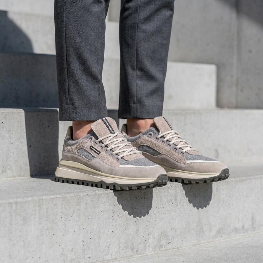 FLORIS VAN BOMMEL Lage Sneakers Heren Sfm-10248 De Gripper Maat: 42⅔ Materiaal: Suède Kleur: Beige - Foto 4