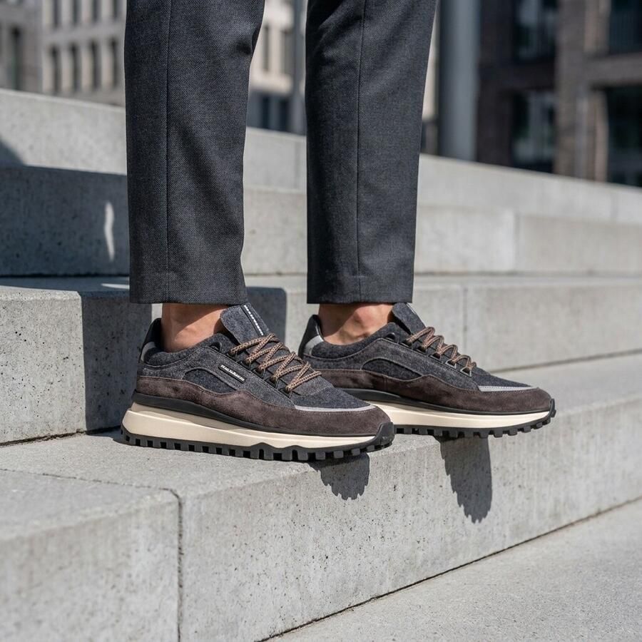 FLORIS VAN BOMMEL Lage Sneakers Heren Sfm-10234 De Zager Maat: 42⅔ Materiaal: Suède Kleur: Blauw