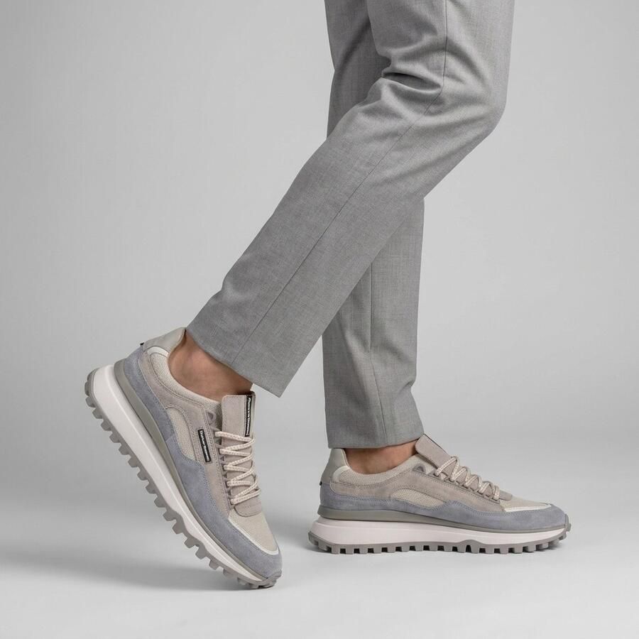 FLORIS VAN BOMMEL Lage Sneakers Heren Sfm-10248 De Gripper 43⅓ Textiel Grijs - Foto 4