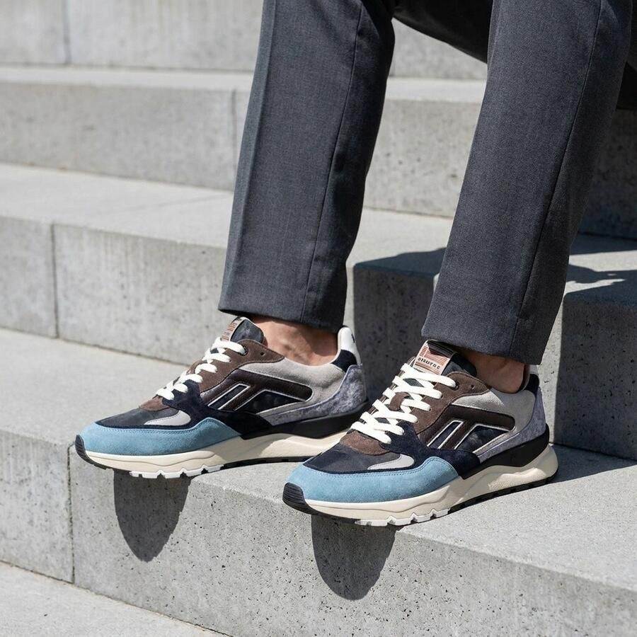 FLORIS VAN BOMMEL Lage Sneakers Heren Sfm-10154 De Treener Maat: 48⅔ Materiaal: Suède Kleur: Blauw - Foto 10