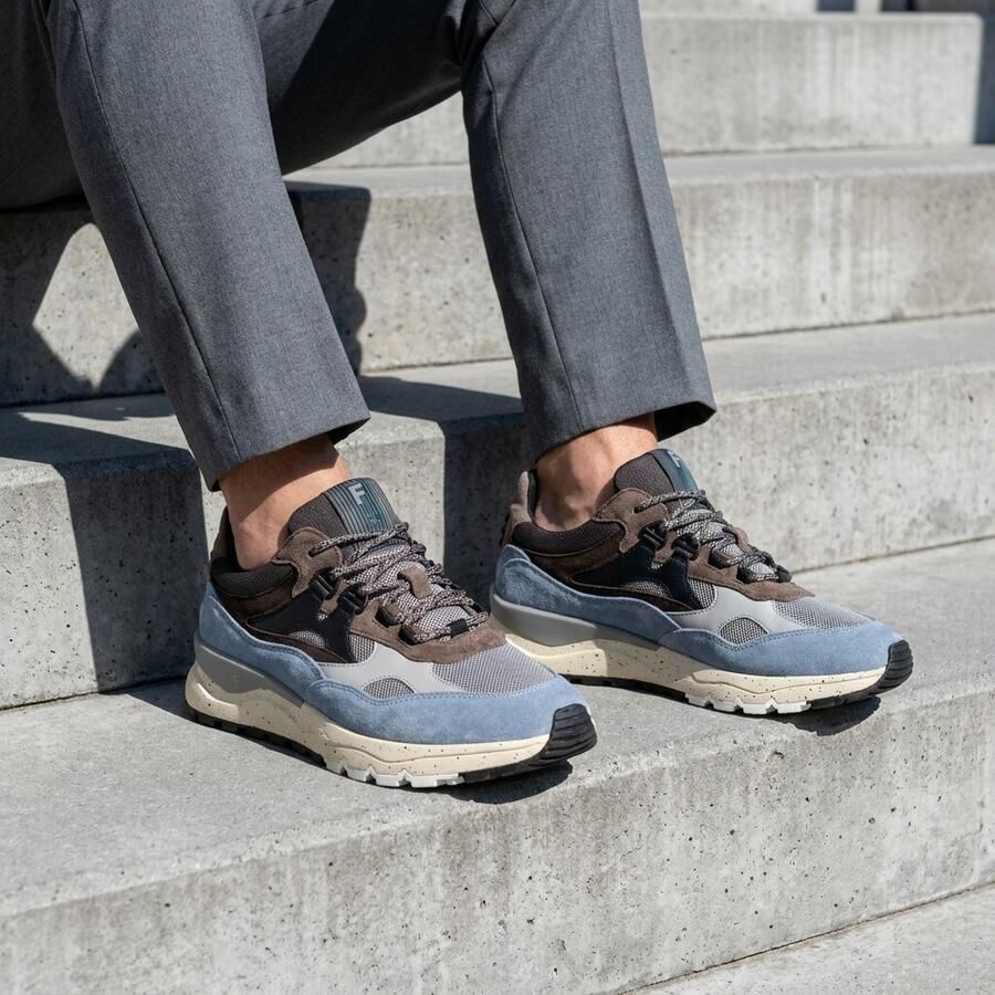 Floris van Bommel De Treener 05.00 suède sneakers lichtblauw bruin - Foto 5