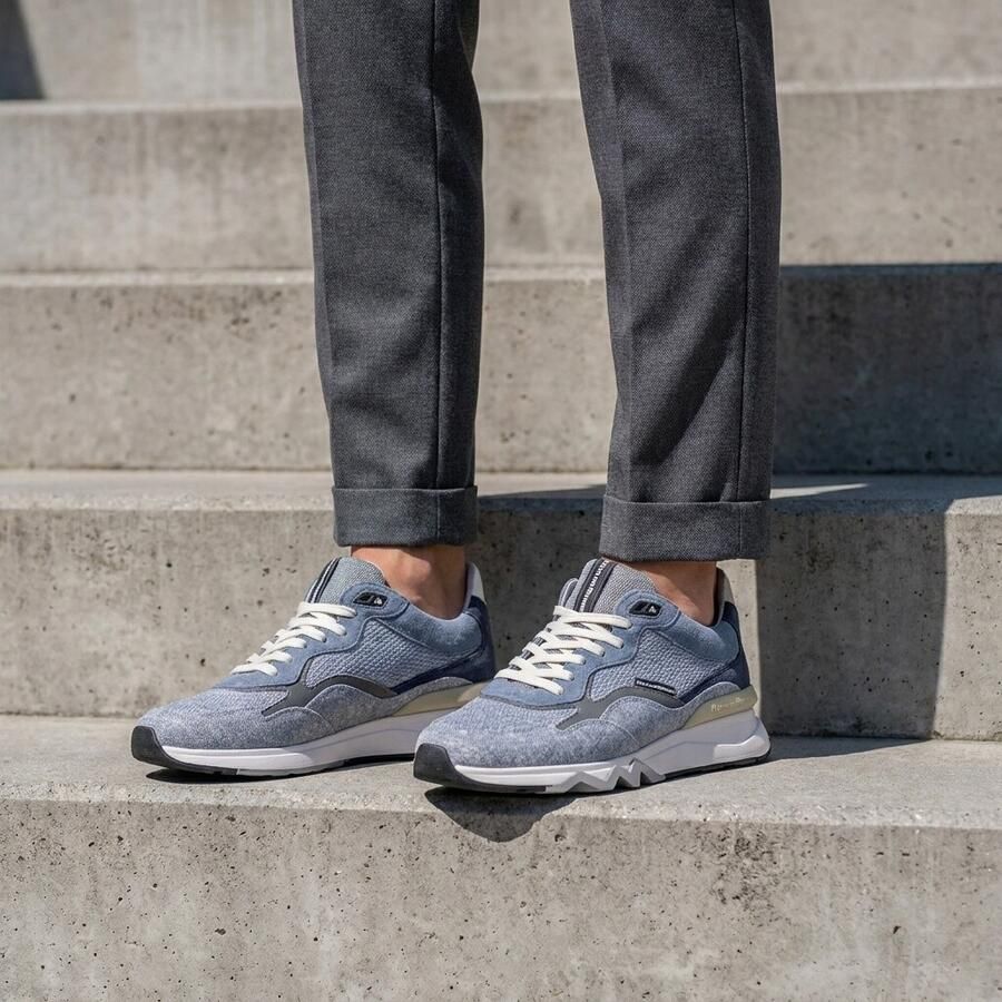 Floris van Bommel DE~ZAGER~02.56~~~~~~~~~~~~~~~~ Lage sneakersVrije tijdsschoenenHeren sneakers Blauw - Foto 1