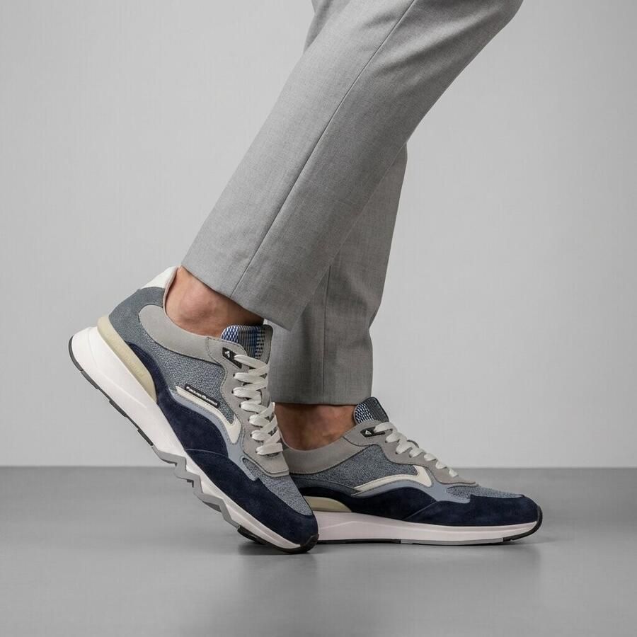 FLORIS VAN BOMMEL Lage Sneakers Heren Sfm-10178 De Zager Maat: 38 Materiaal: Textiel Kleur: Blauw - Foto 5