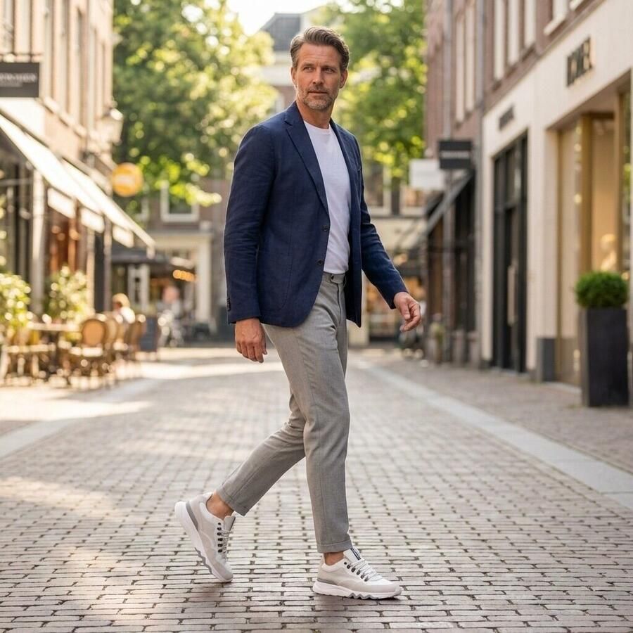 Floris van Floris van Bommel van Floris van Bommel Sneakers Heren Lage sneakers Herenschoenen Leer SFM-10135 Wit - Foto 7
