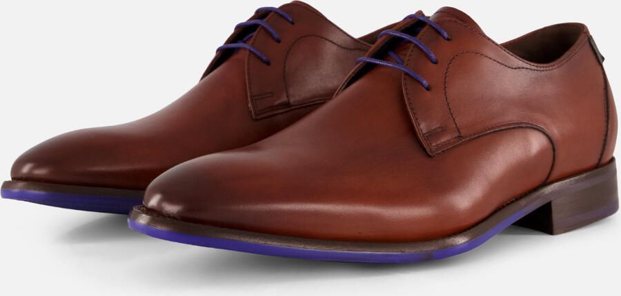 Floris van Bommel Netter veterschoenen cognac