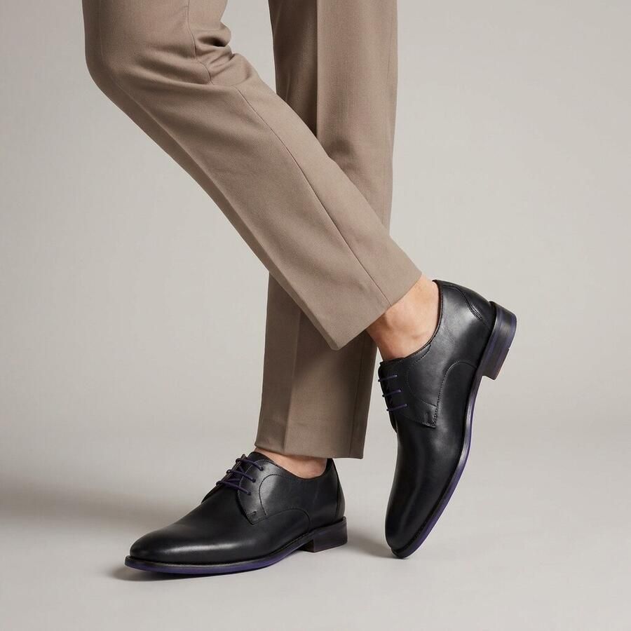 Floris van Bommel Netter veterschoenen zwart