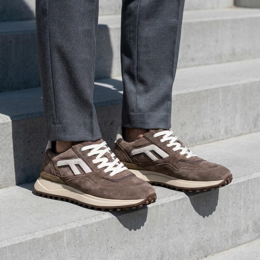 FLORIS VAN BOMMEL Lage Sneakers Heren Sfm-10139 Noppi Maat: 40⅔ Materiaal: Suède Kleur: Taupe - Foto 4