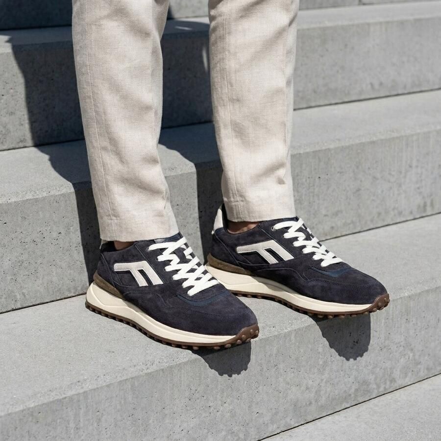 FLORIS VAN BOMMEL Lage Sneakers Heren Sfm-10139 Noppi Maat: 43⅓ Materiaal: Suède Kleur: Blauw - Foto 5