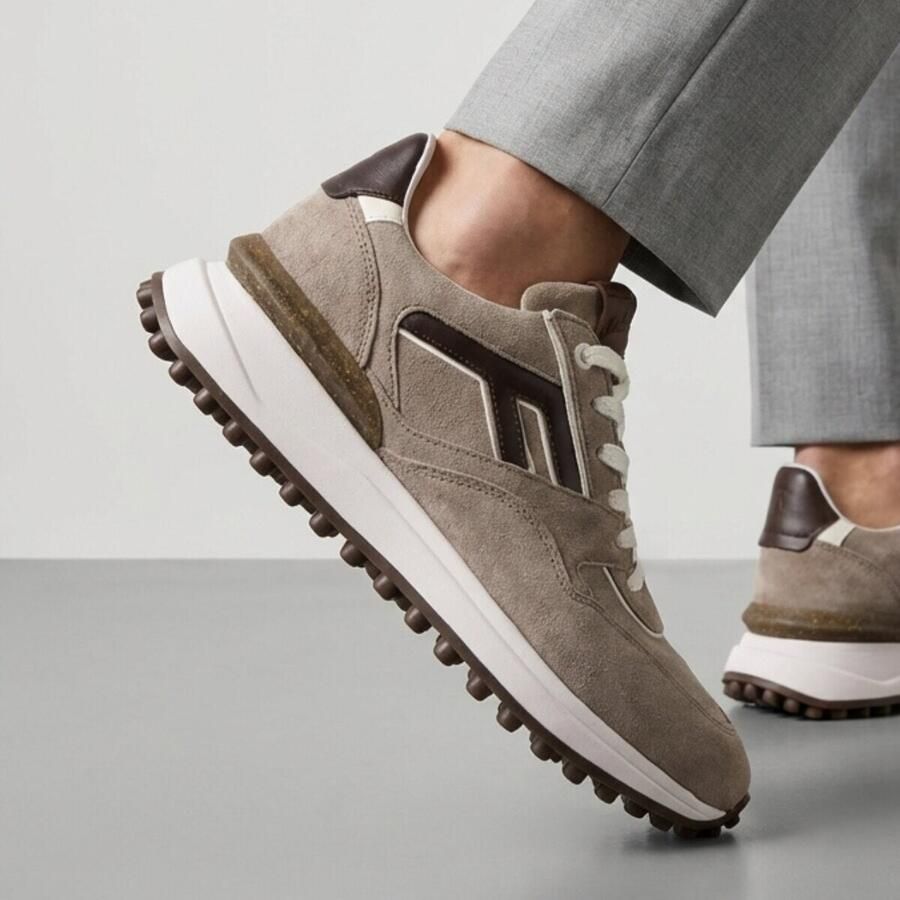 FLORIS VAN BOMMEL Lage Sneakers Heren Sfm-10223 Noppi Maat: 44⅔ Materiaal: Leer Kleur: Beige - Foto 4