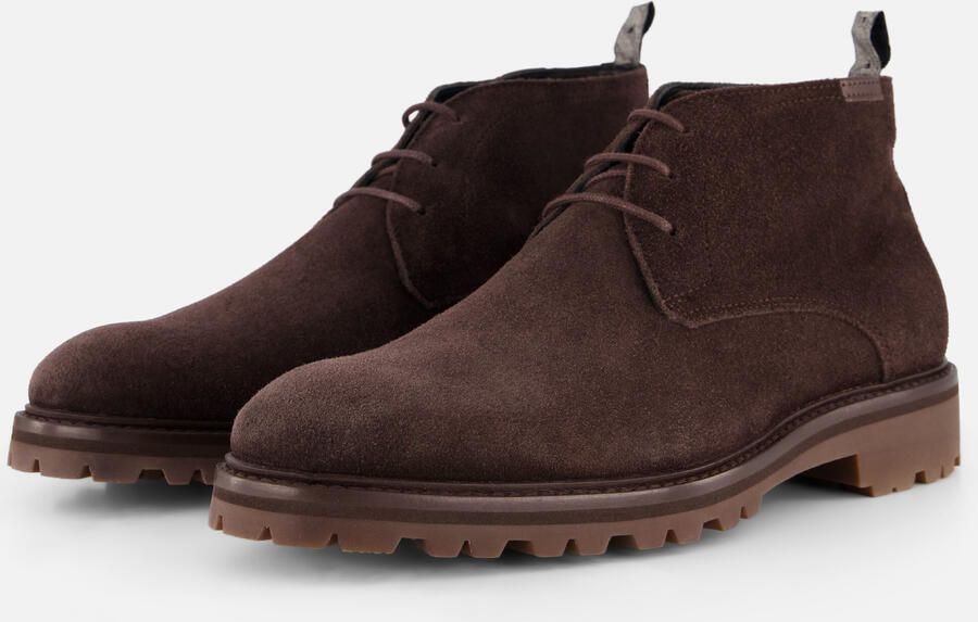 Floris van Bommel 01.36 suède veterboots met profielzool donkerbruin - Foto 2