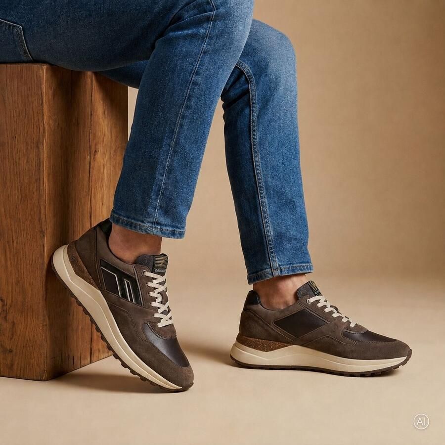 FLORIS VAN BOMMEL Lage Sneakers Heren Sfm-10236 De Tikker Textiel Bruin - Foto 15