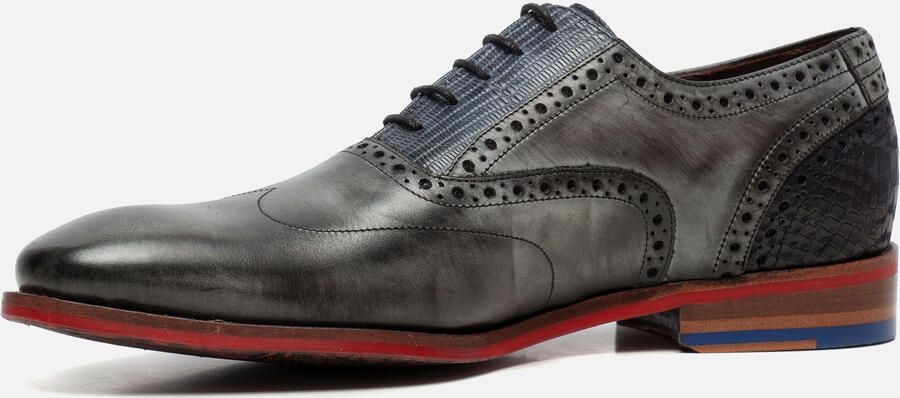Floris van Bommel Veterschoenen grijs Leer 310336 - Foto 2