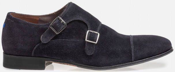 Floris van Bommel Gespschoenen blauw Suede