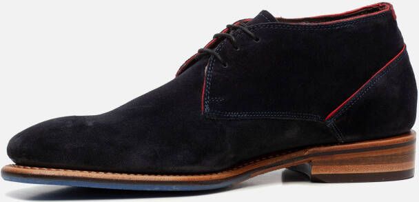 Floris van bommel SFM 50034 DarkBlue Suede H Wijdte Veter boots