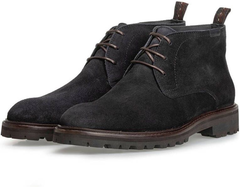 Floris van Bommel Veterschoenen zwart Suede