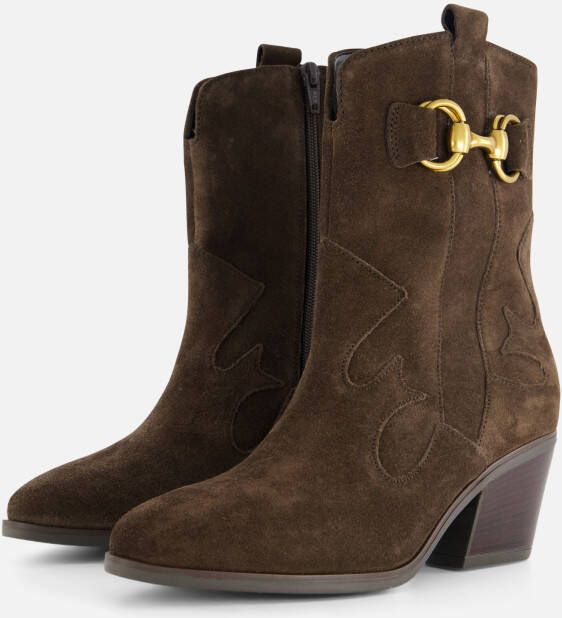 Gabor Western-stijl Suède Enkellaars Beige Dames - Foto 6