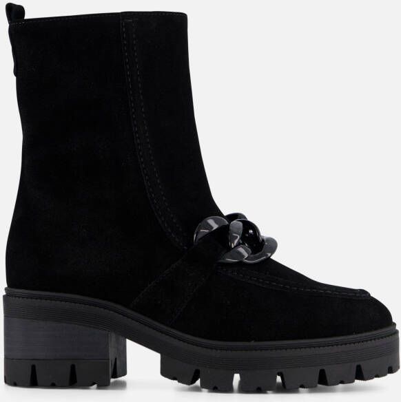 Gabor Enkellaarsjes zwart Suede