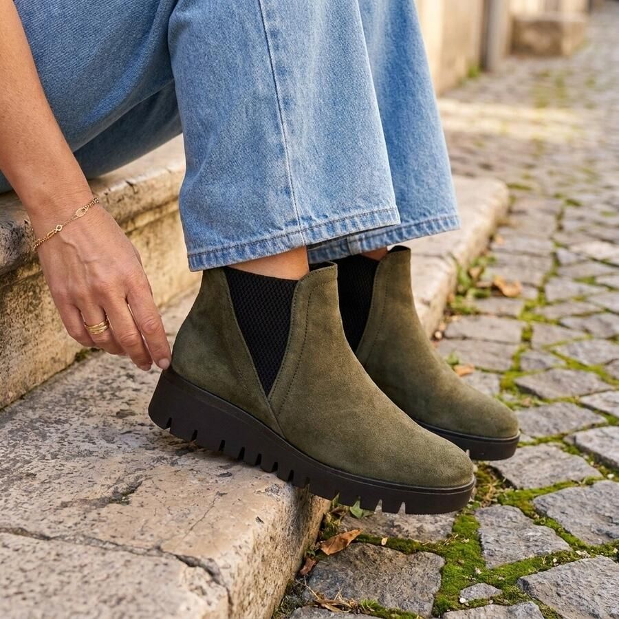 Gabor Chelsea boots groen Suede