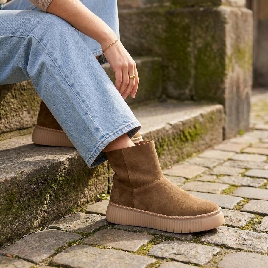 Gabor Enkellaarsjes cognac Suede Dames