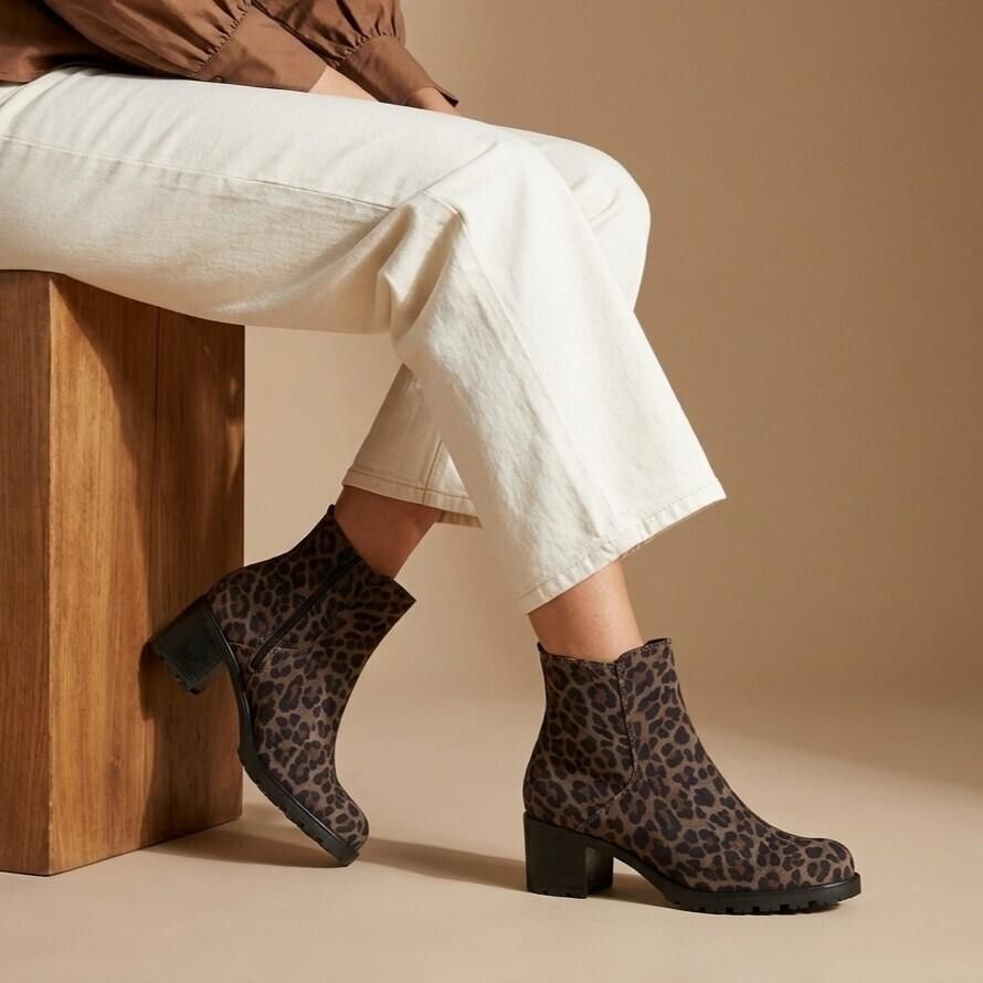 Gabor Leopard Enkellaarsjes bruin Suede Dames