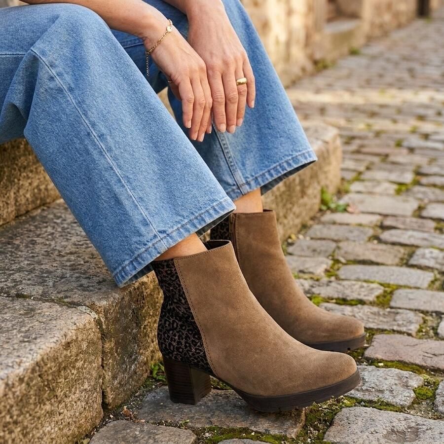 Gabor Leopard Enkellaarsjes cognac Suede Dames