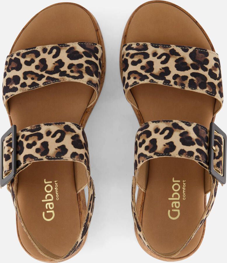Gabor Leopard Sandalen beige Suede Dames - Foto 4