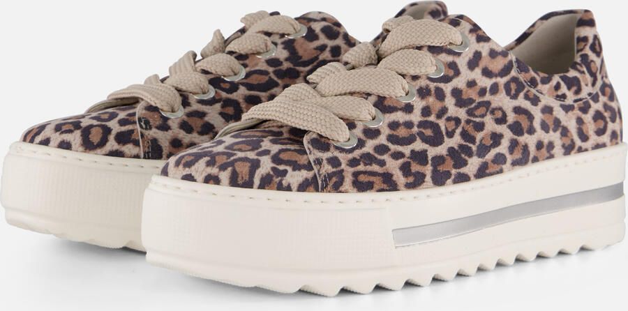 Gabor Plateausneakers Florence vrijetijdsschoen lage schoen veterschoen modieuze leoprint breedte g - Foto 4