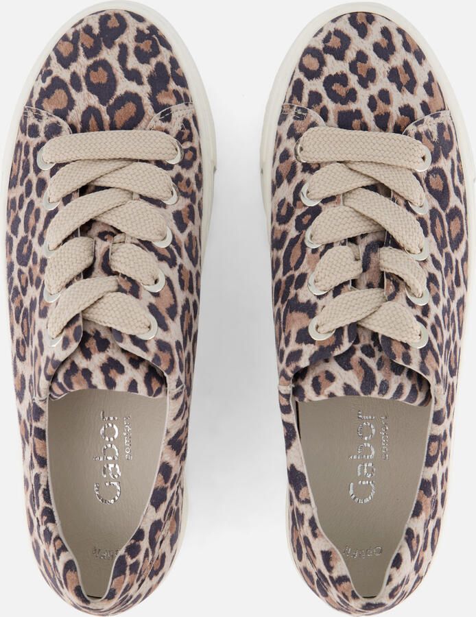 Gabor Plateausneakers Florence vrijetijdsschoen lage schoen veterschoen modieuze leoprint breedte g - Foto 2