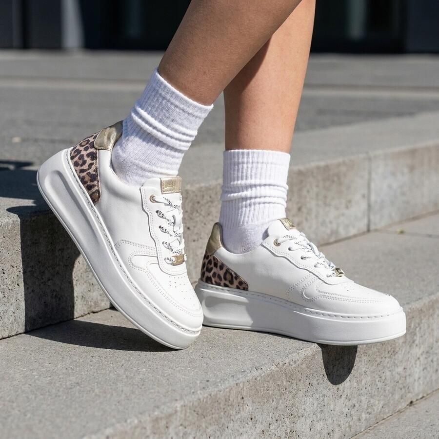 Gabor Plateausneakers Florence vrije tijd schoen lage schoen veterschoen contrasterende inzetstukken wijdte g