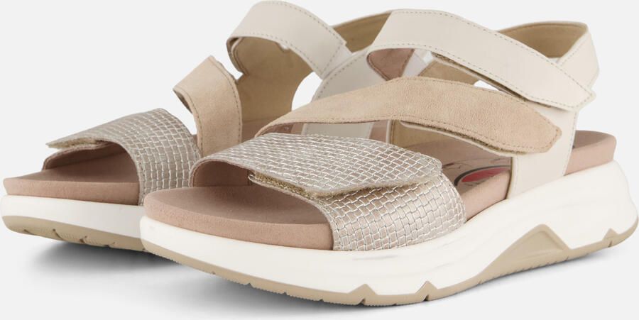 Gabor 86.882.61 Rolling Soft Sandalen Beige Met goud Leer Dames Beige Goud