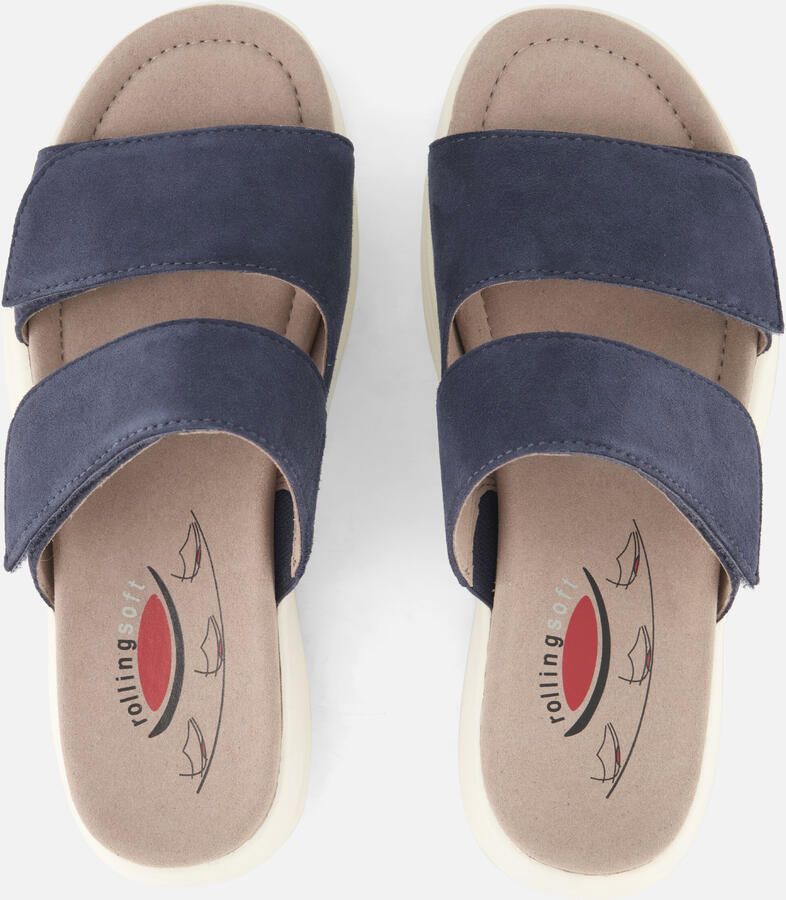 Gabor Rollingsoft Slippers blauw Suède - Foto 3