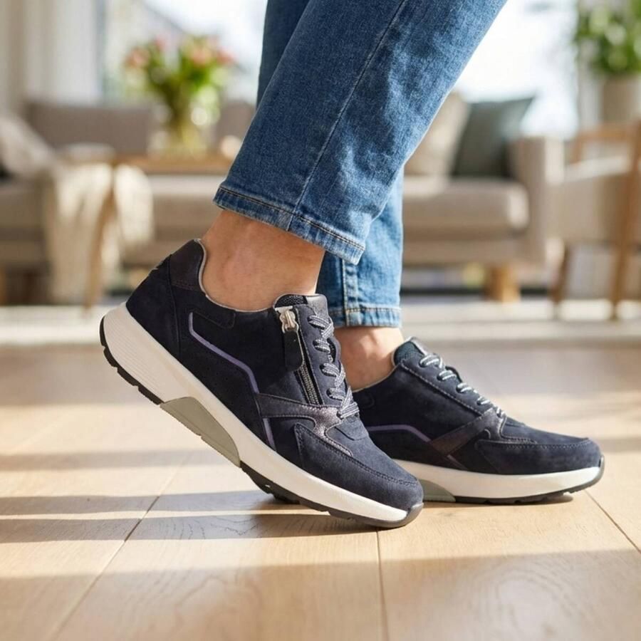 Gabor Rollingsoft Sneakers met sleehak met optifit verwisselbare binnenzool vrijetijdsschoen lage schoen veterschoen - Foto 2