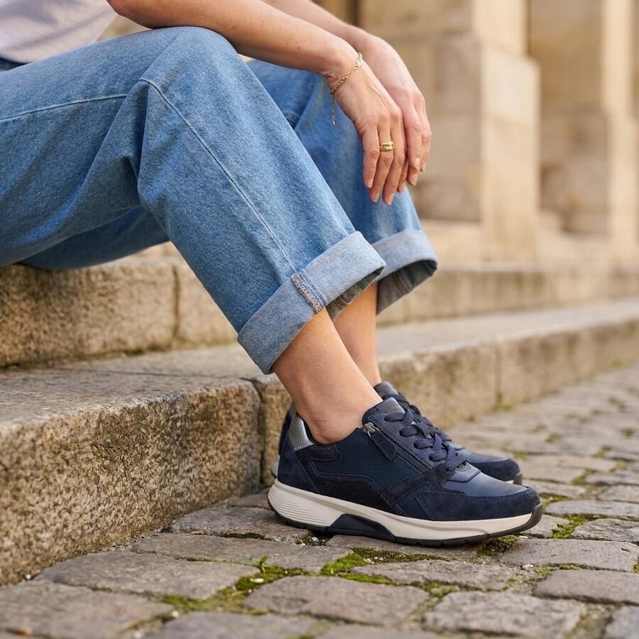 Gabor Rollingsoft Sneakers blauw Synthetisch Dames