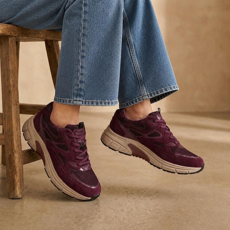Gabor Rollingsoft Sneakers Bordeauxrood Suède