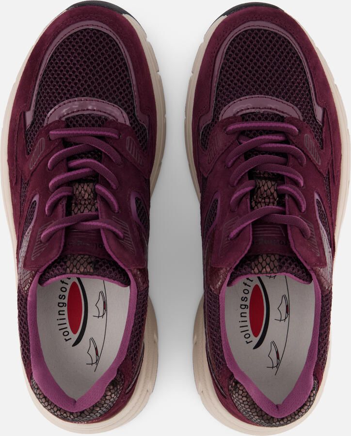 Gabor Rollingsoft Sneakers Bordeauxrood Suède - Foto 2
