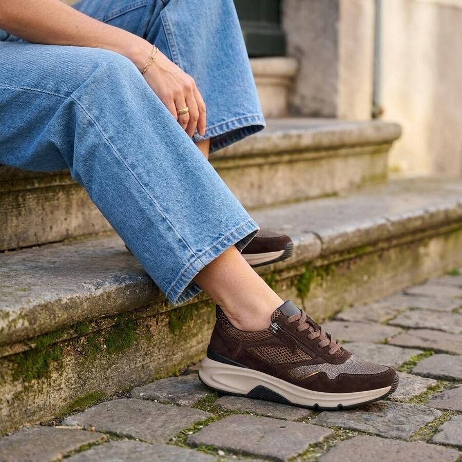 Gabor Rollingsoft Sneakers brons Textiel Dames