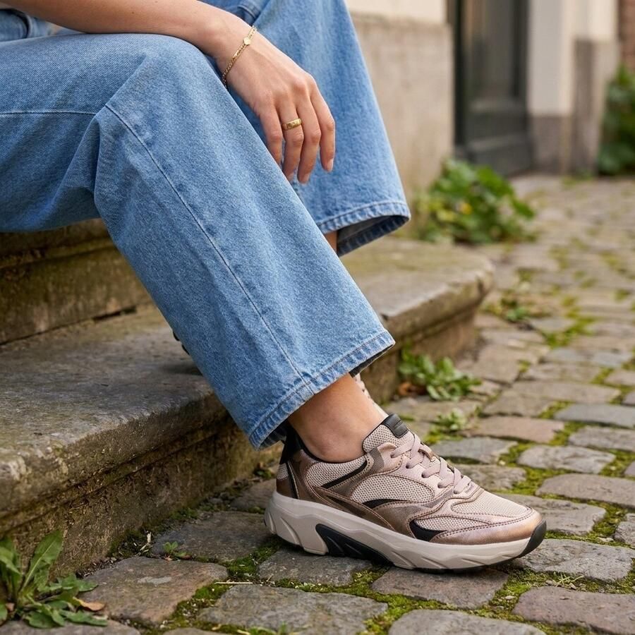 Gabor Rollingsoft Sneakers grijs Leer